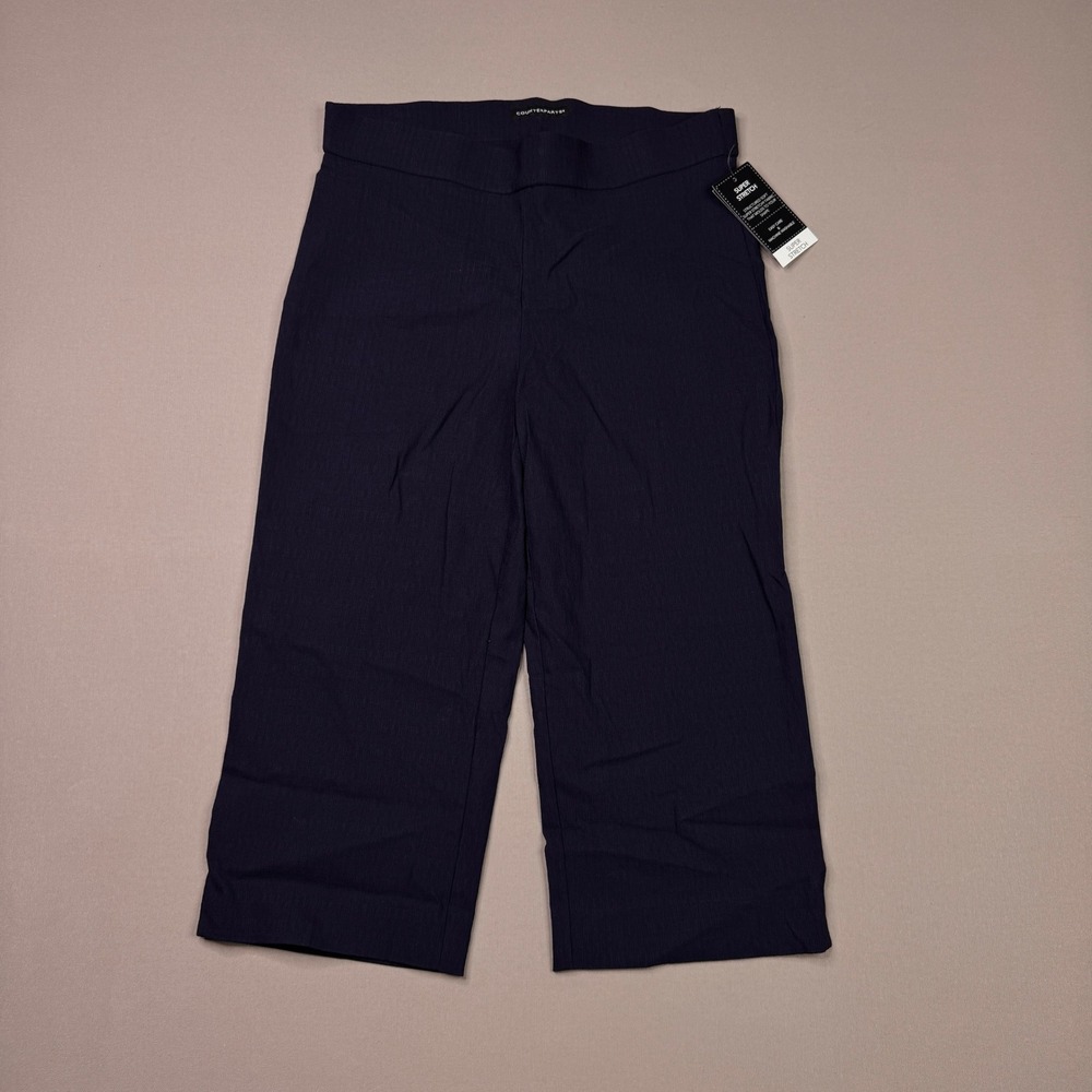 Counterparts Womens Navy Blue Super Stretch Pull On Crop Pants Size 8 1219252HA